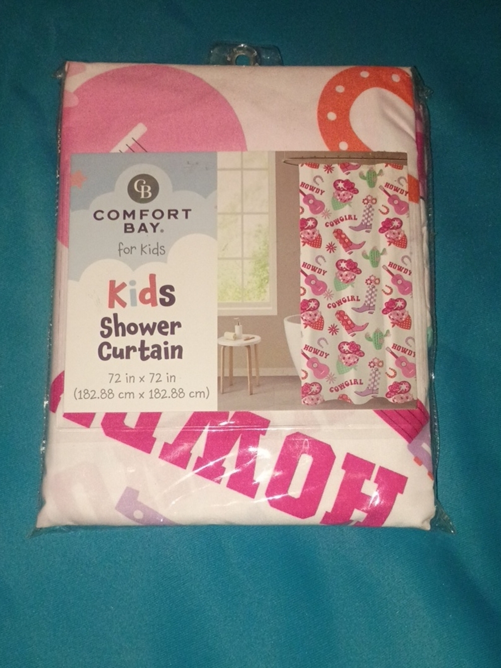 Comfort Bay Kids Cowgirl Shower Curtain – Pink & White